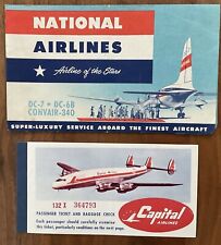 National Airlines - Capital Airlines 1954 Passenger Ticket picture