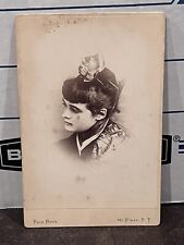 c1880 Beautiful Woman Hair Pin Ornate Clothing Pach New York NY Cabinet Card picture