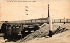 Vintage Postcard- NEW BLUE RIVER BRIDGE, MARYSVILLE, KS. Early 1900s picture