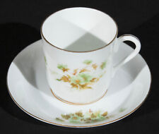 Hermann Ohme Demitasse Cups w/ Saucers (7) Green Floral Silesia 1882 - 1930 picture
