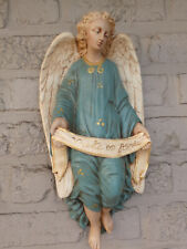 Antique flemish chalk Angel sculpture statue wall religious picture