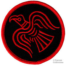 RED ODIN RAVEN PATCH VIKING EMBLEM embroidered iron-on NORSE MYTHOLOGY NORWAY picture