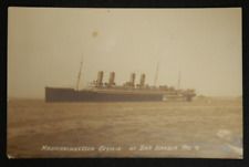 Kronprinzessin Cecilie at Bar Harbor Postcard Steamship 1914 RPPC Ocean Liner picture