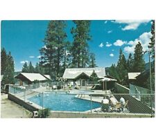 c1950 Lockner’s Pine Court Big Bear Lake California CA Pool Cabins Postcard picture