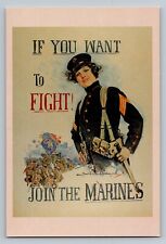 Postcard 6x4 - If You Want To Fight Join The Marines picture
