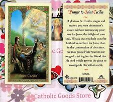 St. Saint Cecilia with Prayer to St Cecilia - Laminated Holy Card picture