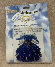 Darice Safety Pin SEPTEMBER SAPPHIRE BIRTHSTONE ANGEL Christmas Ornament Kit-NEW picture