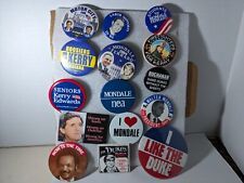 Lot of 15 Mondale Ferraro Duke Kerry Pinback Button Pins Political Campaign picture