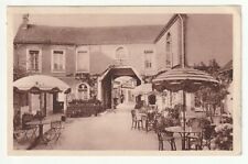 1949 France PC Hotel de la Providence, Jouy Chartres. Outdoor Cafe Tables, sepia picture