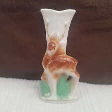 Vintage Deer Stag Bud Vase Japan Porcelain Small Cute 4” picture