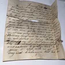 Antique 1855 Letter to Ashtabula County OH Ohio Mentions High Wages at Harvest picture