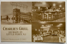 ca 1930s NJ RPPC Postcard Little Ferry Charlie's Grill restaurant Bergen Cty AZO picture