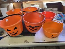 Lot Of 6 Pumpkin Halloween Candy Buckets Bucket Variety  picture