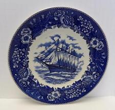Adams Old English Staffordshire Plate - Wyoming Schooner - Bath, Maine picture