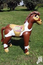 Inflatable 2010 VBS Pony Horse 57 in. Pinto Paint Brown White Blow Up Decoration picture