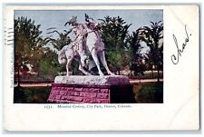 1907 Mounted Cowboy Scene City Park Denver Colorado CO Posted Vintage Postcard picture