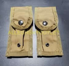 Lot of (2) - US Military MOLLE 9MM Single Magazine Pouch Coyote Brown Camo NEW picture