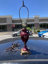 Vintage Table Lamp DAV ART 121 Burgundy Electric 18” Urn 1930s picture