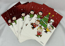 Hallmark Peanuts Gang Glitter Christmas Cards Partial Set With Box 24 picture