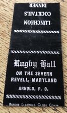 Rugby Hall Revell Maryland Matchcover Luncheon Cocktails 40s-50s Dinner picture