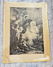 Antique 1891 The Holy Night Litho Print by Martin Ritter Von Feuerstein picture