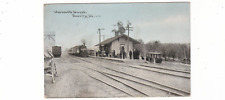 Wabash Railroad Depot antique postcard / Barry, Illinois / 1910 cancel / tinted picture