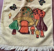 Yellow Mushroom Vintage 70’s Cannon Hand Towel Orange Brown Groovy picture