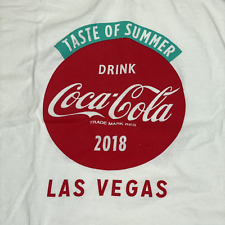 COCA-COLA Las Vegas Souvenir  2018 Cotton T-Shirt XL White Short Sleeve Unisex picture