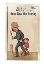 c1890 Victorian Trade Card Button & Ottley, Raven Gloss 