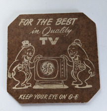 Vintage GE TV Promotional COASTER  General Electric Television 1950s picture