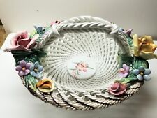 Vintage Napoleon Capodimonte piece, Large Woven Basket of Flower's  picture