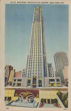 RCA Building Rockfeller Center New York City Posted Vintage Linen Post Card picture