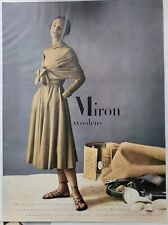 1948 Women's Claire McCardell Miron Woolens Dress Vintage Fashion ad picture