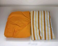 Vintage Mid-Century Modern 1970s Orange/Yellow Striped Fitted/Flat Twin Sheet... picture