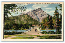 1937 Bow River Bridge Showing Cascade Mountain Banff Alberta Canada Postcard picture