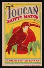 Old matchbox label (d) British Guiana, Toucan picture