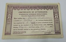 Old 1948 Certificate Attendance Rollag MN Evangelical Lutheran Sunday School picture