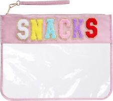 16.7 Inch Big Snacks Clear Pouch, Makeup Tote Bag, Waterproof Pink  picture