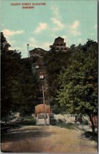1910s Dubuque, Iowa Postcard FOURTH STREET ELEVATOR Incline Railway Street View picture