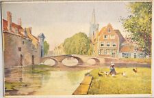 Lot of (2) vintage Belgium art postcards picture