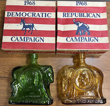 1968 Democratic & Republican Campaign Bottles Wheaton Nuline Lot of 2 with boxes picture
