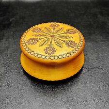 Wooden Pyrography Art Trinket Box ~  Made In Poland ~ 1988 picture
