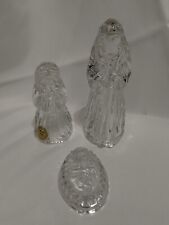 Vintage Princess House Lead Crystal 3 Piece Set The Holy Family Nativity Scene picture