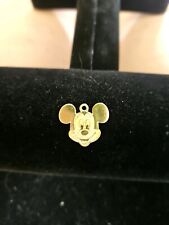 Sterling Silver Mickey Mouse Head Disney Charm Pendant Gold Tone picture