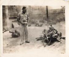 1940s WW2 Snapshot Photo African American Black Soldier Charred Remains Macabre picture
