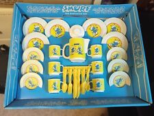 1981 Peyo Smurf Tea And Serve Set Vintage Complete Unused  picture