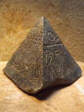 Egyptian statue Pyramid / Pyramidion featuring Thoth adoring the rising sun god. picture