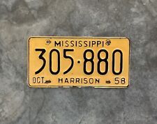 1958 Mississippi license plate picture