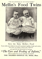 1890s MELLIN'S BABY FOOD BOSTON MASS MELLIN'S FOOD TWINS ADVERTISEMENT Z702 picture