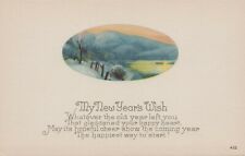 My New Year's Wish Snow Scene Hopeful Cheer Divided Back Vintage Post Card picture